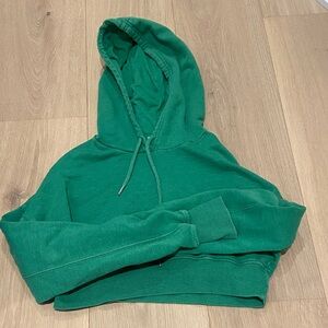 Garage Green Cropped Hoodie Sweater